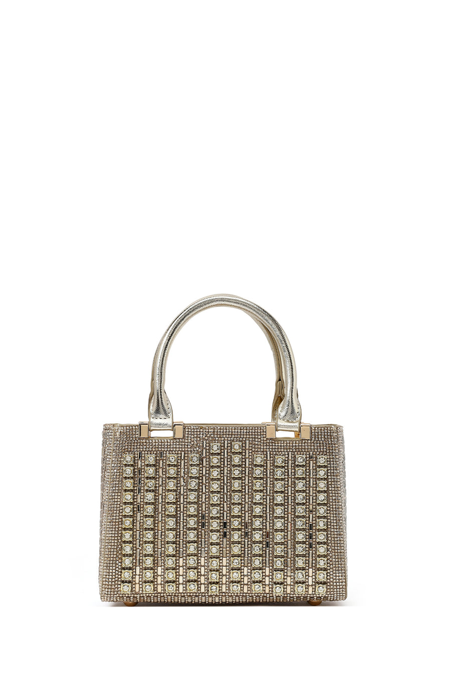 Women's Gold Long Chain Strap Embellished Mini Evening Bag