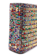 Kadın Çok Renkli Uzun Zincir Askılı Taşlı Mini Abiye Çanta | Derimod