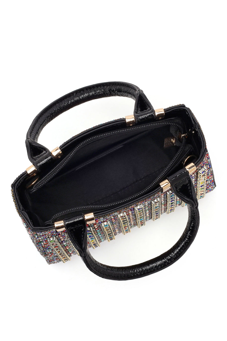 Women's Colorful Long Chain Strap Embellished Mini Evening Bag