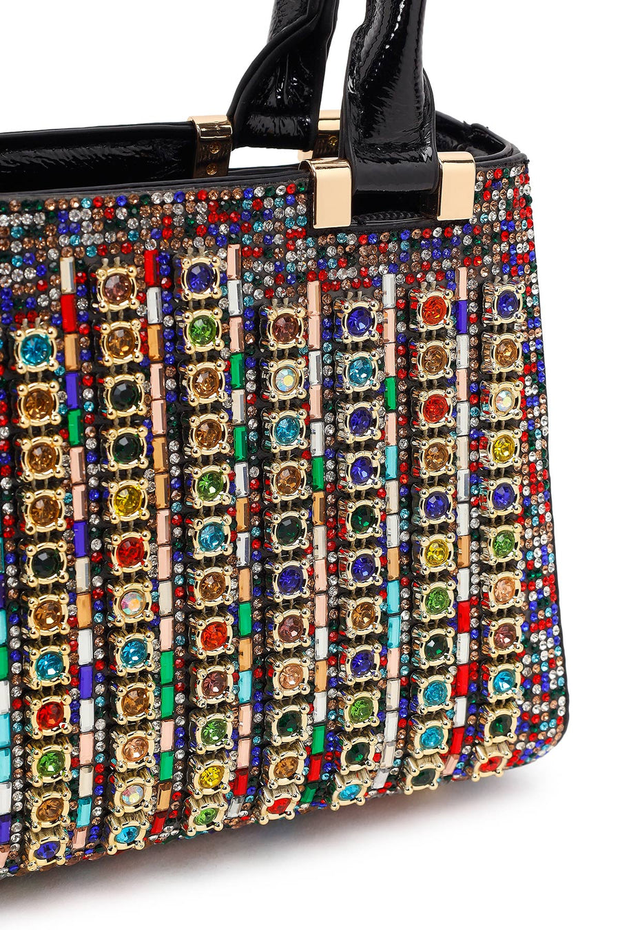 Women's Colorful Long Chain Strap Embellished Mini Evening Bag