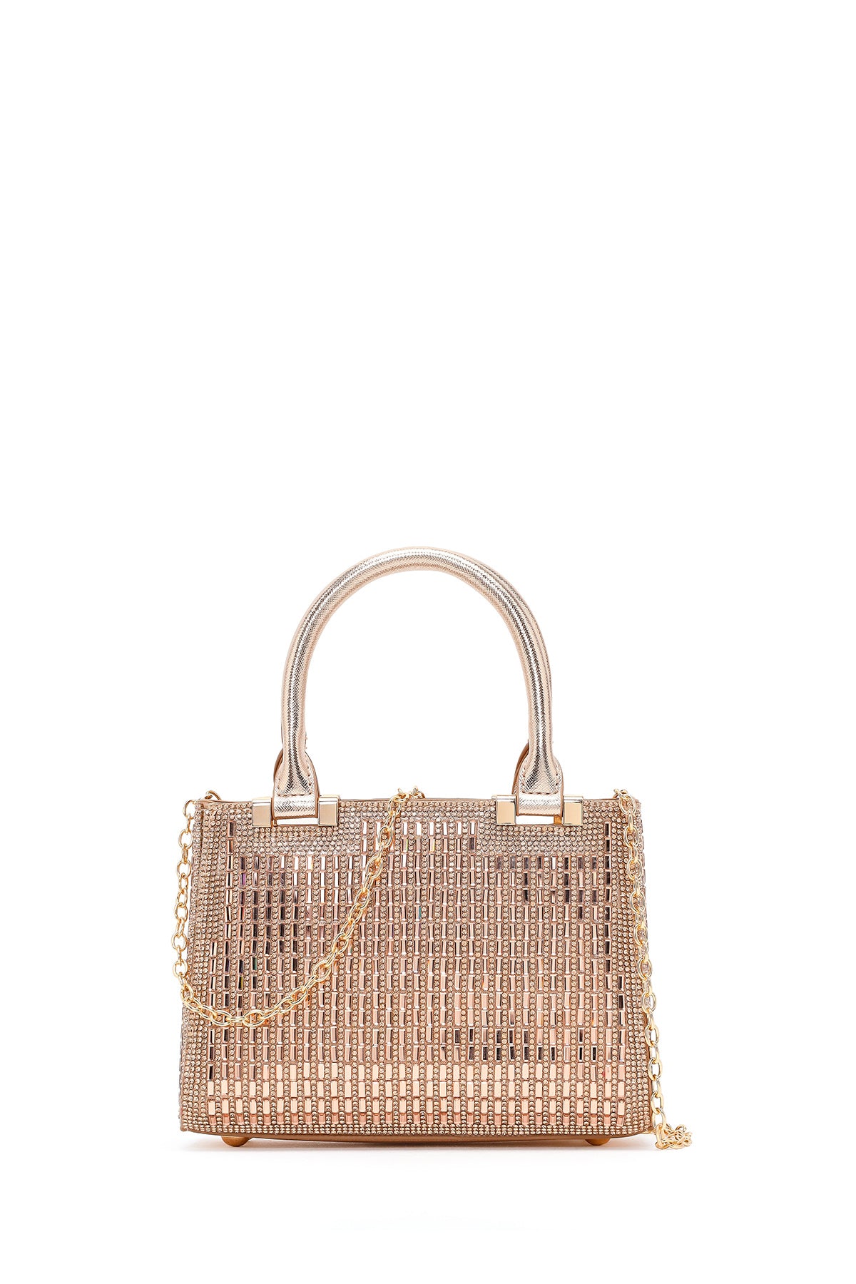 Kadın Bej Uzun Zincir Askılı Taşlı Mini Abiye Çanta 26PBD2962TS | Derimod