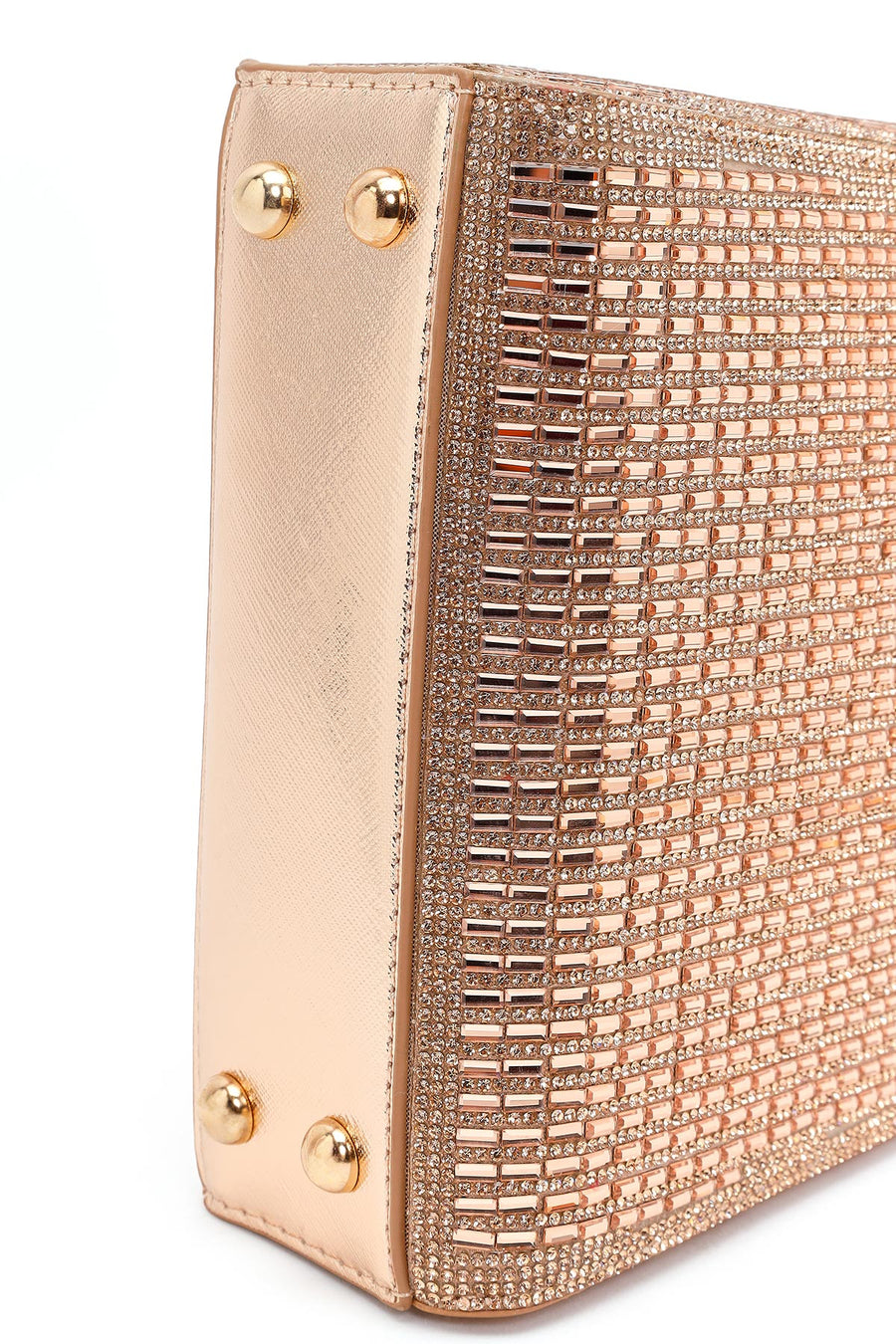Women's Beige Long Chain Strap Embellished Mini Evening Bag