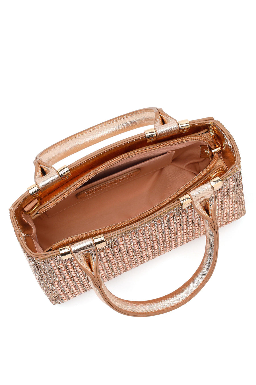 Women's Beige Long Chain Strap Embellished Mini Evening Bag