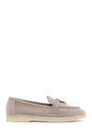 Kadın Bej Süet Deri Maskülen Loafer | Derimod