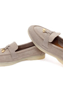 Kadın Bej Süet Deri Maskülen Loafer | Derimod