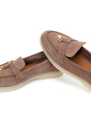 Kadın Vizon Süet Deri Maskülen Loafer | Derimod