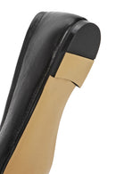 Kadın Siyah Fiyonklu Deri Babet | Derimod