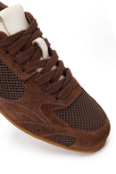 Kadın Kahverengi Bağcıklı Süet Deri Sneaker | Derimod