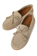 Woman Beige Suede Leather Loafer | Derimod