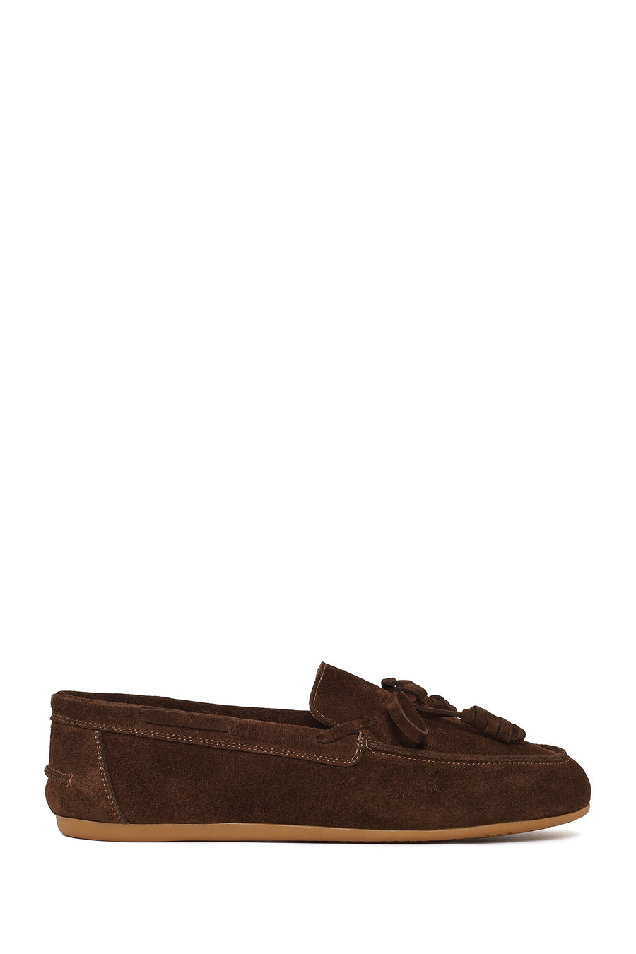 Woman Brown Suede Leather Loafer 26PFD142010 | Derimod