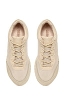 Kadın Bej Bağcıklı Deri Sneaker | Derimod