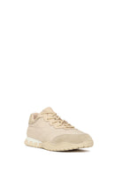 Kadın Bej Bağcıklı Deri Sneaker | Derimod