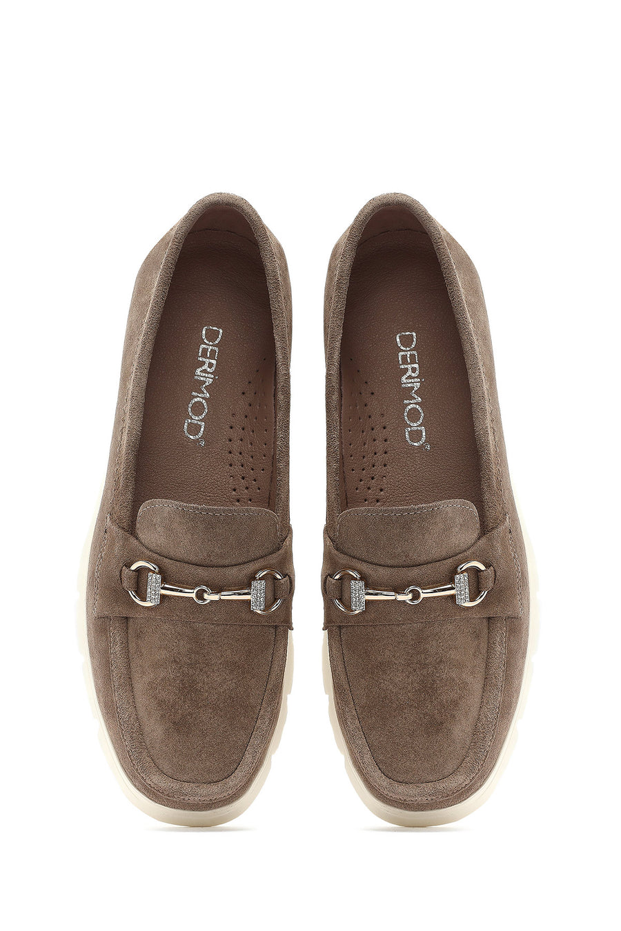 Women's Mink Wedge Heel Suede Leather Comfort Loafer