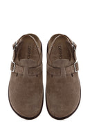 Women's Mink Back Tie Suede Leather Sandals | Derimod