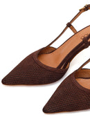 Kadın Kahverengi Arkası Açık İnce Topuklu Süet Deri Ayakkabı | Derimod