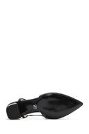 Kadın Siyah Arkası Açık Topuklu Deri Ayakkabı | Derimod