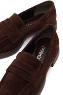 Kadın Kahverengi Süet Deri Loafer | Derimod