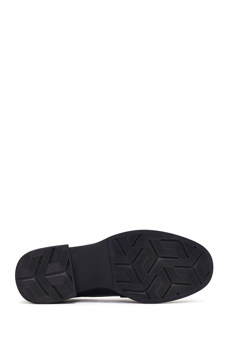Women's Black Leather Masculine Loafer