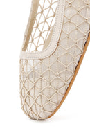 Kadın Bej Arkası Açık Desenli Babet | Derimod