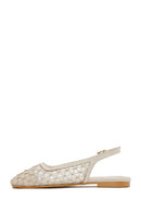 Kadın Bej Arkası Açık Desenli Babet | Derimod