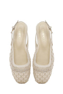 Kadın Bej Arkası Açık Desenli Babet | Derimod