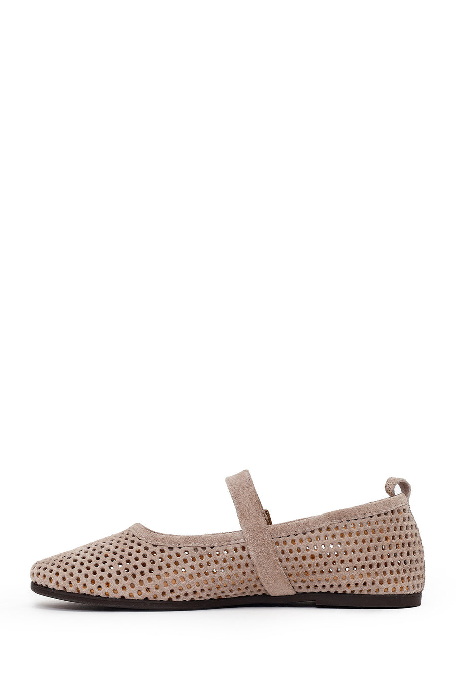 Woman Mink Mesh Suede Leather Ballet Flat