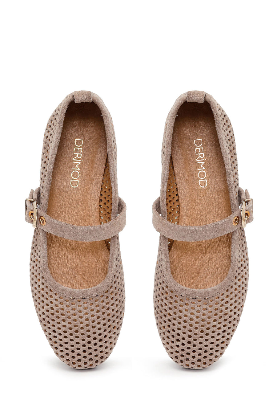 Woman Mink Mesh Suede Leather Ballet Flat