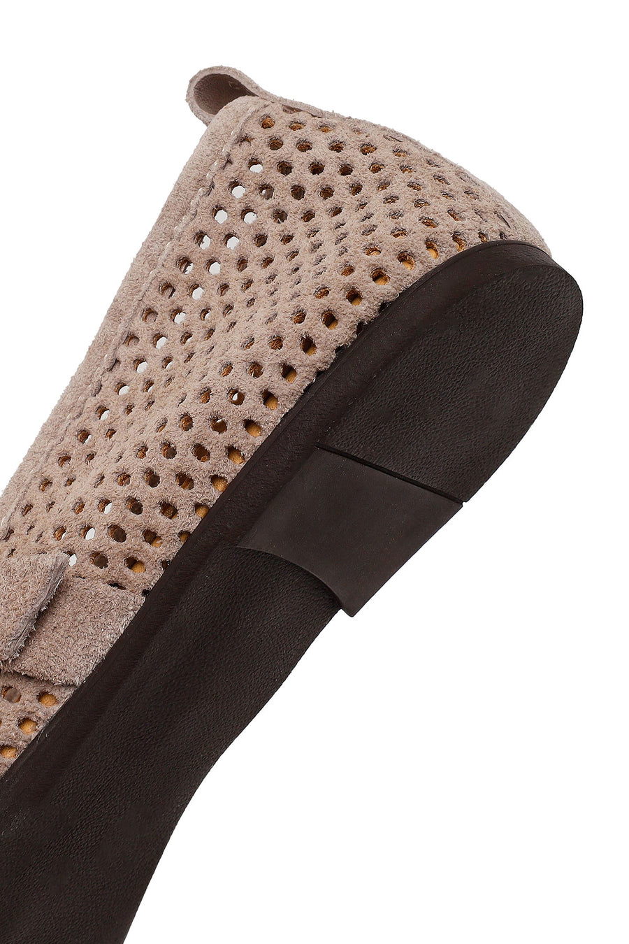 Woman Mink Mesh Suede Leather Ballet Flat