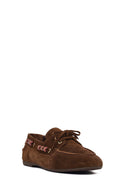 Kadın Kahverengi Aksesuar Detaylı Süet Deri Loafer | Derimod