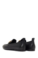 Women's Black Buckle Leather Loafer | Derimod