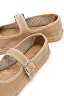 Kadın Bej Bantlı Süet Deri Espadril | Derimod