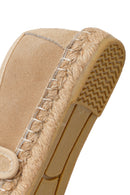 Kadın Bej Bantlı Süet Deri Espadril | Derimod