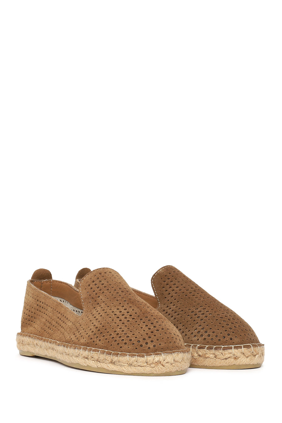 Woman Mink Patterned Suede Leather Espadrille