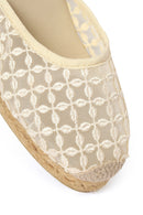 Women's Cream-Colored Ankle Buckle Platform Espadrilles | Derimod