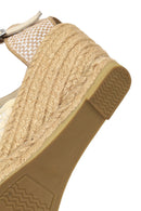 Women's Cream-Colored Ankle Buckle Platform Espadrilles | Derimod