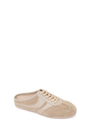 Women's Beige Mule Backless Suede Leather Sneaker | Derimod