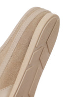 Women's Beige Mule Backless Suede Leather Sneaker | Derimod