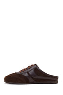 Kadın Kahverengi Mule Arkası Açık Süet Deri Sneaker | Derimod