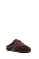 Kadın Kahverengi Mule Arkası Açık Süet Deri Sneaker | Derimod