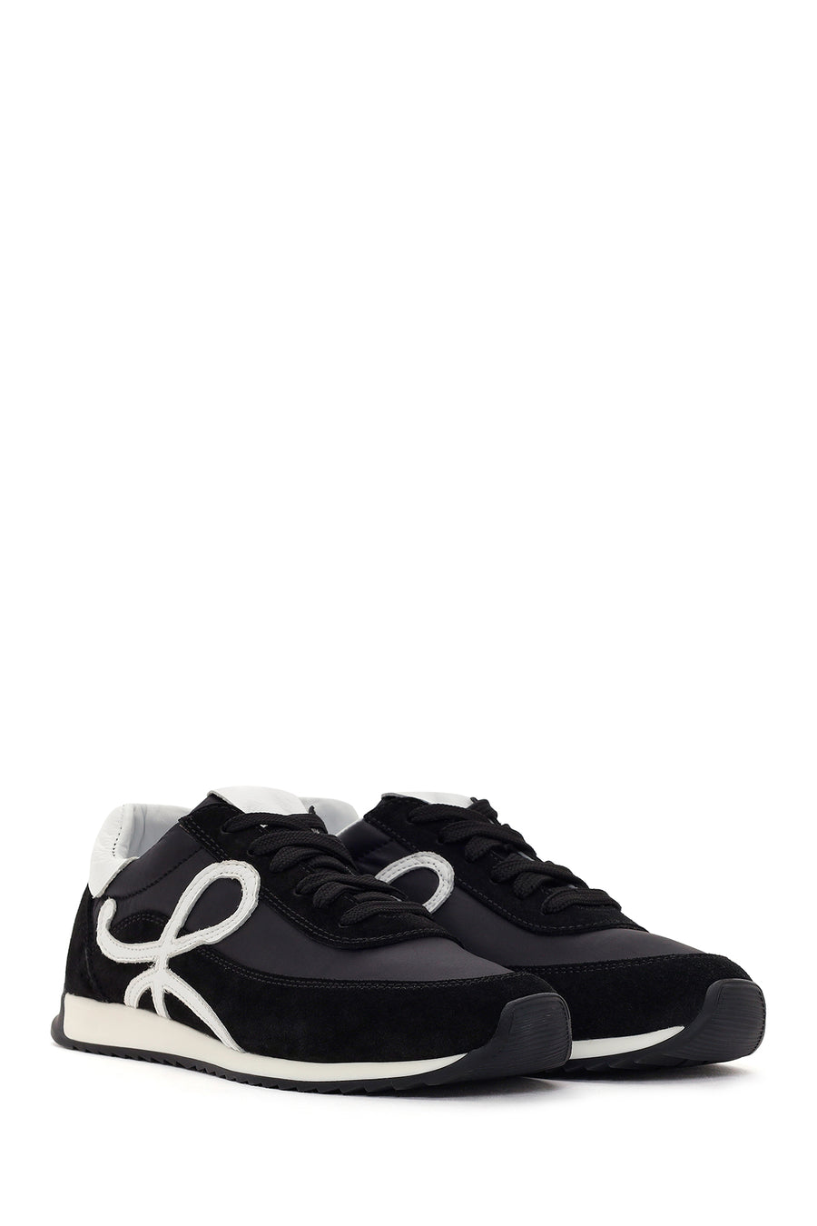 Women's Black Lace-Up Leather Sneaker