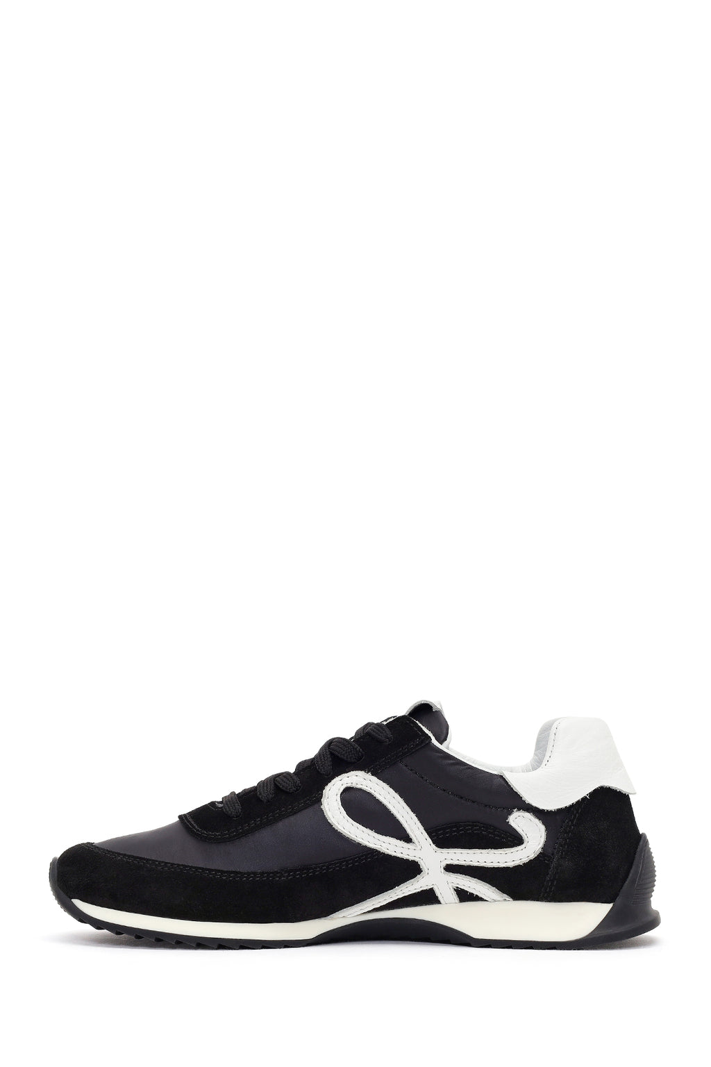 Kadın Siyah Bağcıklı Deri Sneaker