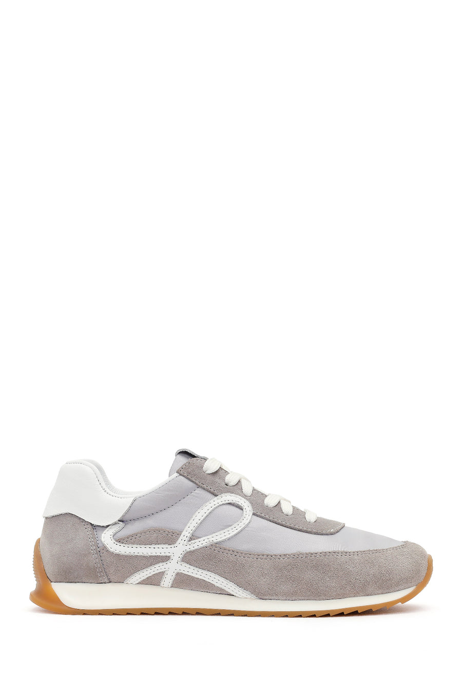 Women's Grey Lace-up Leather Sneaker 26PFD220814 | Derimod