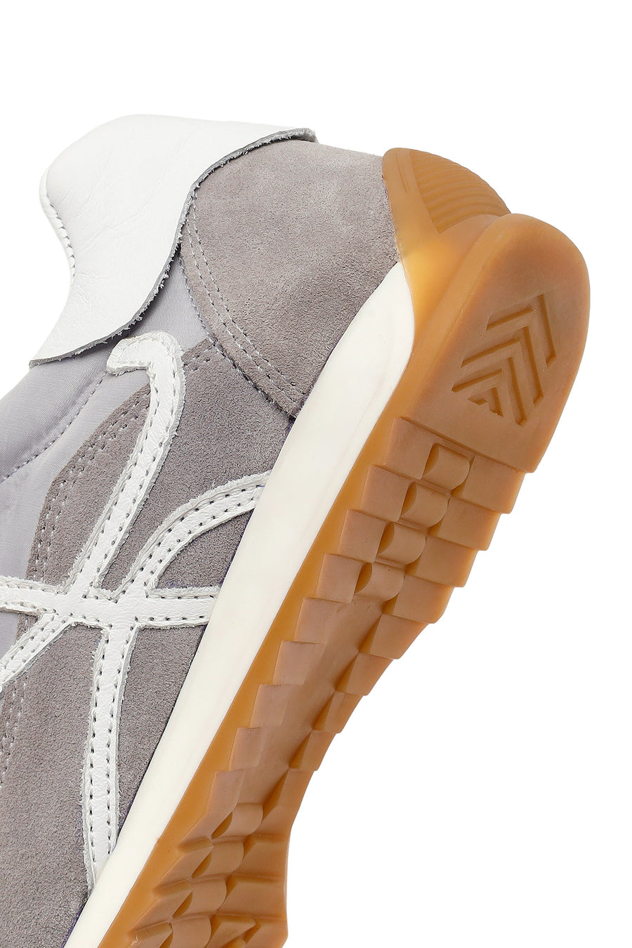Women's Grey Lace-up Leather Sneaker