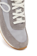 Kadın Gri Bağcıklı Deri Sneaker | Derimod