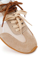 Kadın Bej Bağcıklı Deri Sneaker | Derimod
