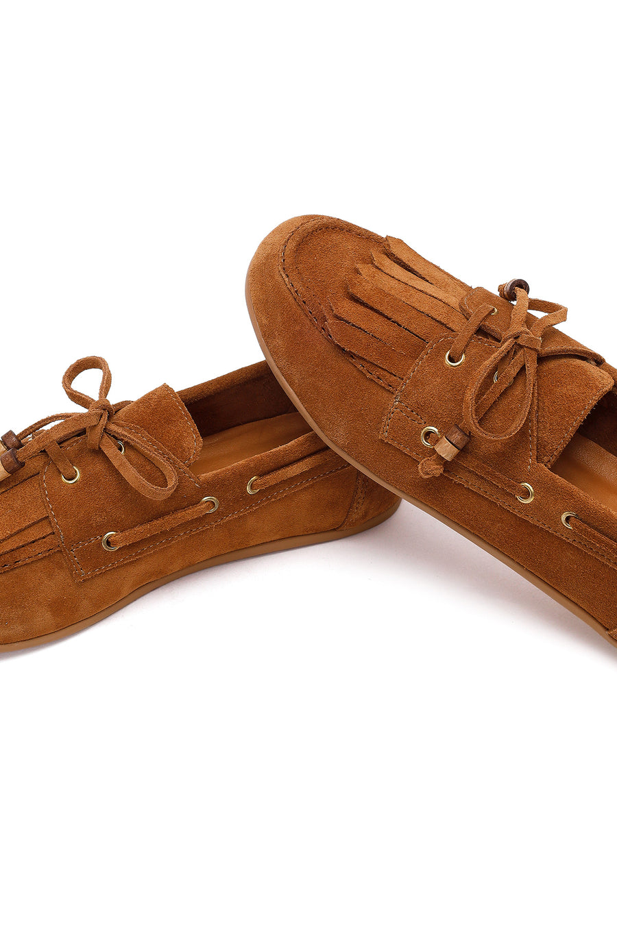 Kadın Taba Püsküllü Süet Deri Loafer