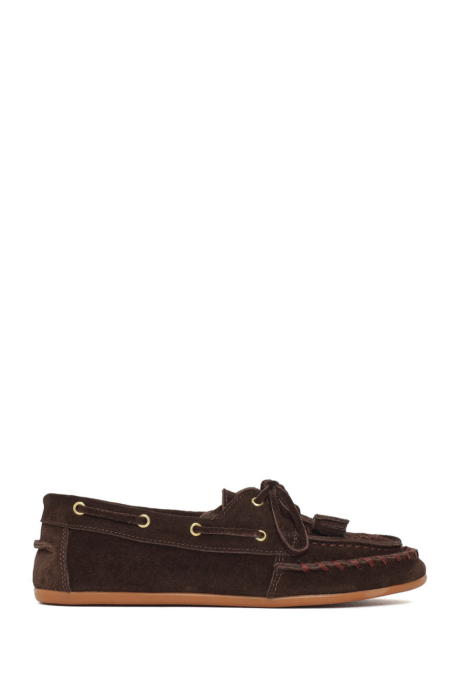 Women's Brown Tassel Suede Leather Loafer 26PFD221210 | Derimod