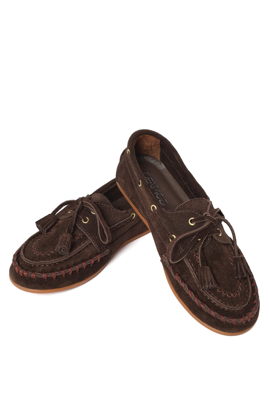 Women's Brown Tassel Suede Leather Loafer