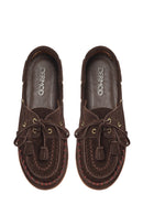 Kadın Kahverengi Püsküllü Süet Deri Loafer | Derimod