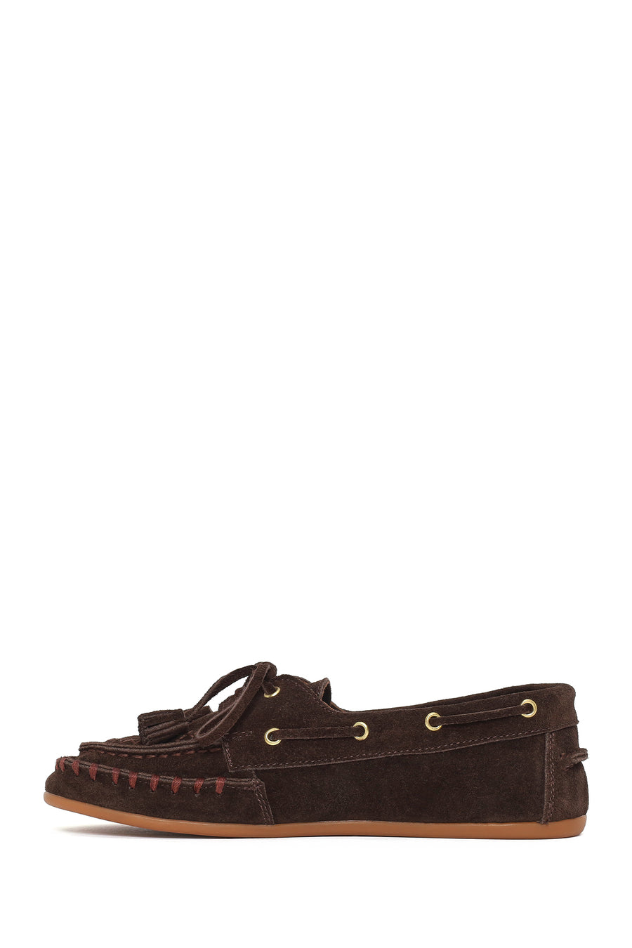 Women's Brown Tassel Suede Leather Loafer